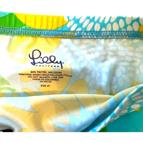 Lilly Pulitzer Little girl Yellow Sunflower Swim Skirt Bathing Suit bottom sz 4T - Picture 3 of 3
